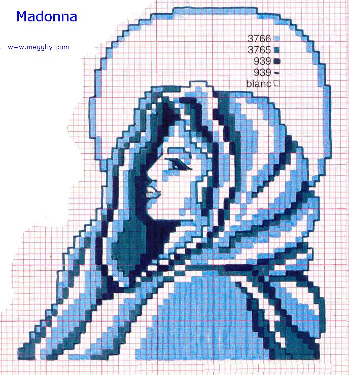 Schema punto croce Madonnina9