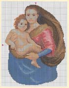 Schema punto croce Santa Vergine Con Bambino