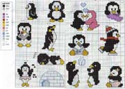 Schema punto croce Pingiuini