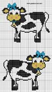 Schema punto croce Due Mucche