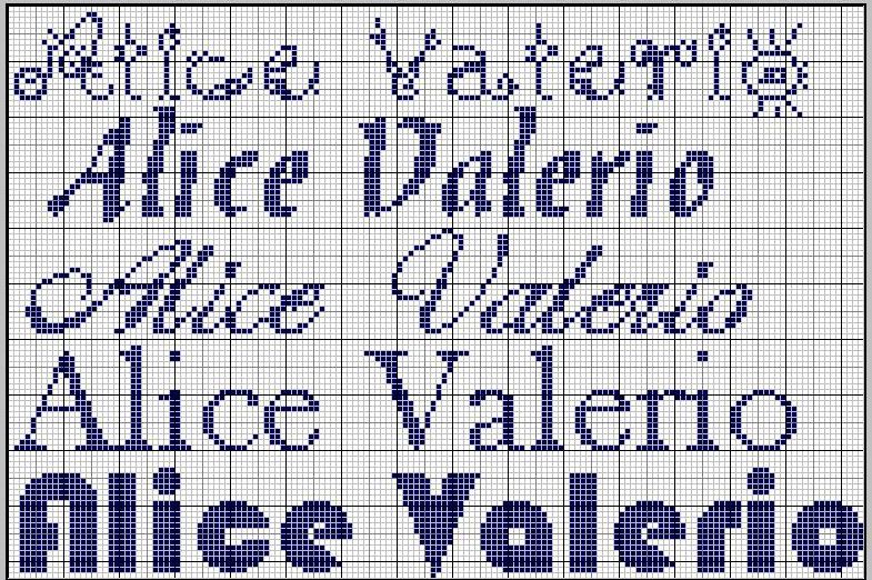 Schema punto croce Alice Valerio2
