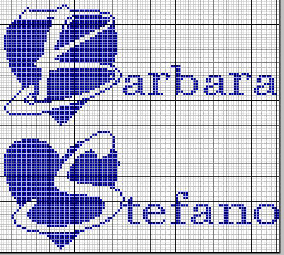Schema punto croce Barbara Stefano