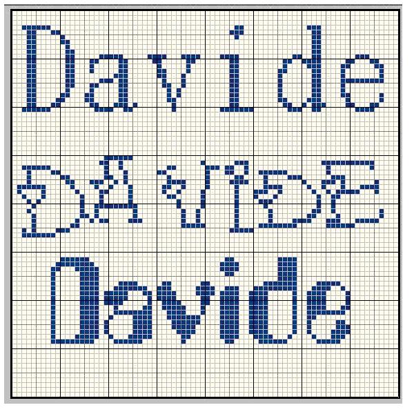 Schema nome davide punto croce Fare di Una Mosca