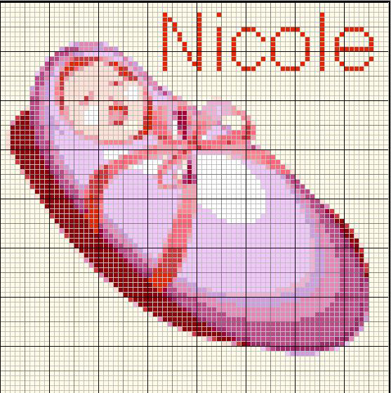 Schema punto croce Nicole 1