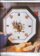Schema punto croce Orologio Cesta Fiori 1a