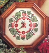 Schema punto croce Orologio Con Fiori1