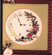 Schema punto croce Orologio Con Rose 1a