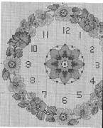 Schema punto croce Orologio Floreale 4b