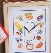 Schema punto croce Orologio Frutta 5a
