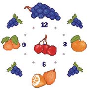 Schema punto croce Orologio Frutta 7a