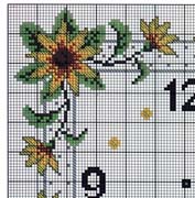 Schema punto croce Orologio Girasoli B