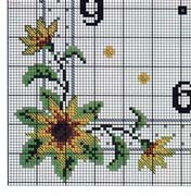 Schema punto croce Orologio Girasoli C