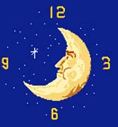 Schema punto croce Orologio Luna1