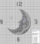 Schema punto croce Orologio Luna2