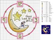 Schema punto croce Orologio Luna3