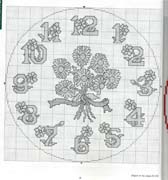 Schema punto croce Orologio Margherite B