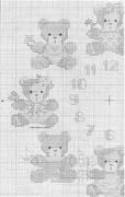Schema punto croce Orologio Orso 5b