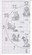 Schema punto croce Orologio Paperelle 1b