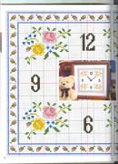 Schema punto croce Orologio Roselline 1a