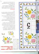 Schema punto croce Orologio Roselline 1b