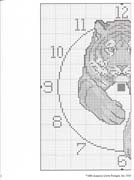 Schema punto croce Orologio Tigre 1b