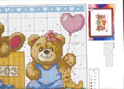 Schema punto croce Nascita Orsetti 1d