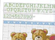 Schema punto croce Nascita Orsetti 1e