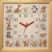 Schema punto croce Orologio Happy Friends 1