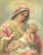 Schema punto croce Madonna Con Bambino 76