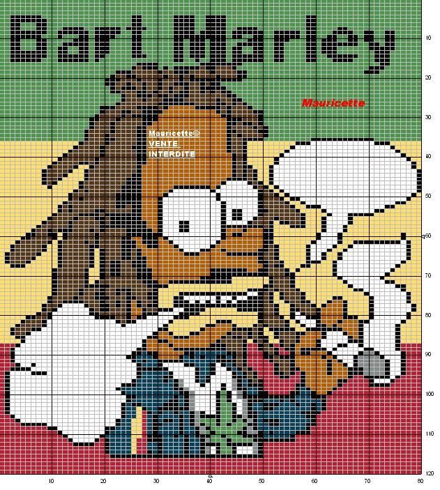 Schema punto croce Bart Marley