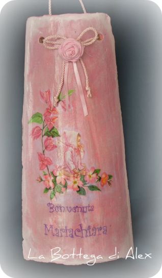 tegola decoupage per nascita