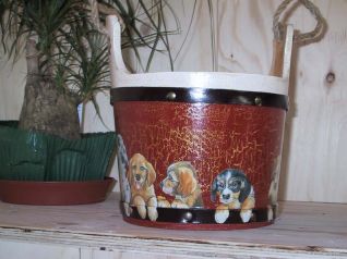 porta-mollette da bucato con cani