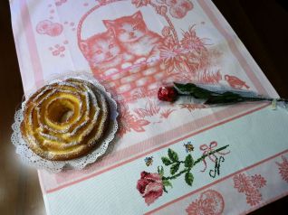 Asciugapiatti con rosa