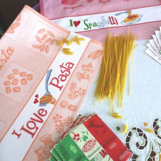 Coppia asciugapiatti pasta e spaghetti