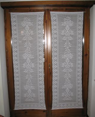 Coppia tendine a uncinetto filet