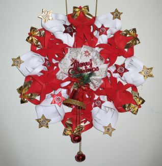 Fuoriporta in feltro di lana rossa Merry Christams