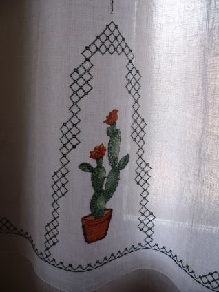 Particolare tenda con cactus