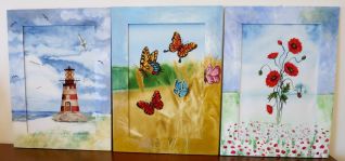 Quadri a punto croce con la cornice dipinta