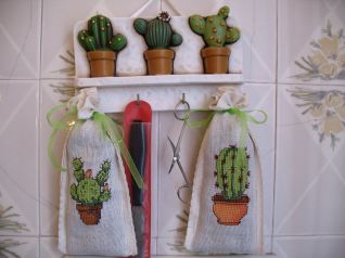Sacchettini con cactus porta lavanda