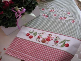 Strofinaccio ciliege con bimba