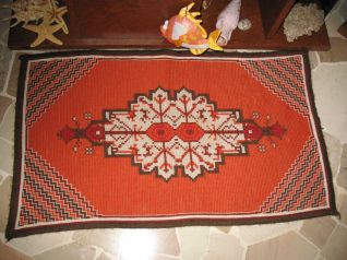 Tappetto stile moderno punto croce lanato