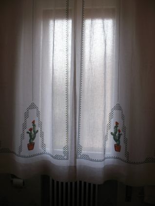 Tenda bagno con cactus