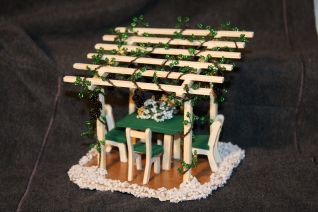 gazebo con vite di uva nera