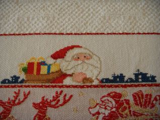 Asciugamani Cucina Babbo Natale con i Doni_particolare