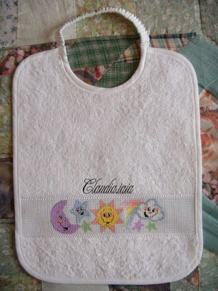 Bavaglino Luna Stelle ed Arcobaleno