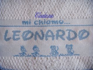 Bavaglino Mi chiamo Leonardo_particolare