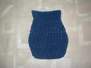 presina uncinetto mocchetta blu