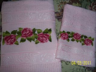 Tovaglie bagno con rose