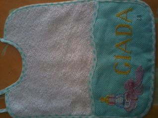 bavaglino bambina biberon con fiocco