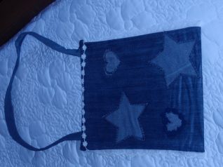 Borsetta bimba jeans cuori e stelle